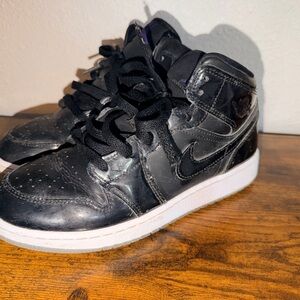 Air Jordan 1 Mid Shoes Youth 6.5Y Space Jam DV1337-004 Patent Leather